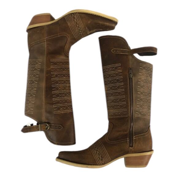 Durango Crush Women's Vintage Brown Belted Collar Western Boot DRD0203 size 8 - Picture 2 of 9